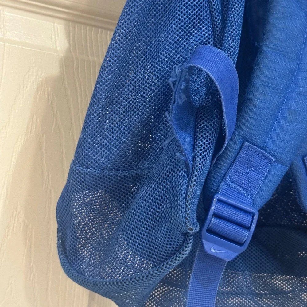 Nike Mesh Backpack Royal Blue White Swoosh Logo Gym School Bag